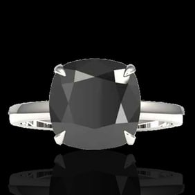 6 ctw Black Diamond Designer Engagment RNG 18k White Gold