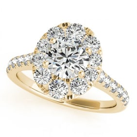 2 ctw Certified VS/SI Diamond Halo Ring 18k Yellow Gold