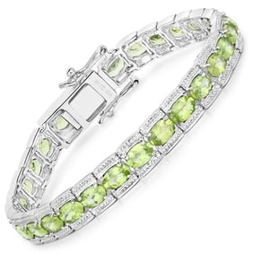 12.47 CT Genuine Peridot 14K White