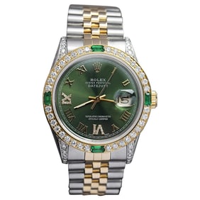Rolex Datejust Green Dial, Diamonds /