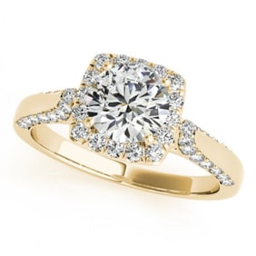 1.5 ctw Certified VS/SI Diamond Halo Ring 18k Yellow Gold