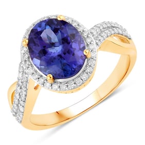 2.79 CT Genuine Tanzanite and White