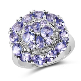 2.92 CT Genuine Tanzanite 14K White