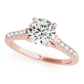 0.77 ctw Certified VS/SI Diamond Ring 18k Rose Gold