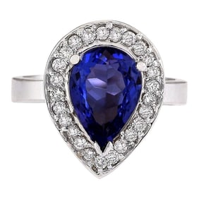Natural Tanzanite 14 Karat White Gold