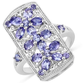 2.53 CT Genuine Tanzanite 14K White