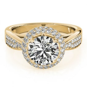 2.15 ctw Certified VS/SI Diamond Halo Ring 18k Yellow Gold