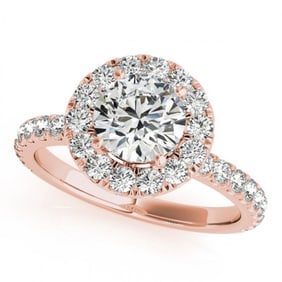 1.75 ctw Certified VS/SI Diamond Halo Ring 18k Rose Gold