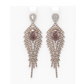 9.82 ctw Morganite & Diamond Earrings 18K Rose Gold