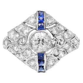 Art Deco sapphire and diamond ring (1 of 3)