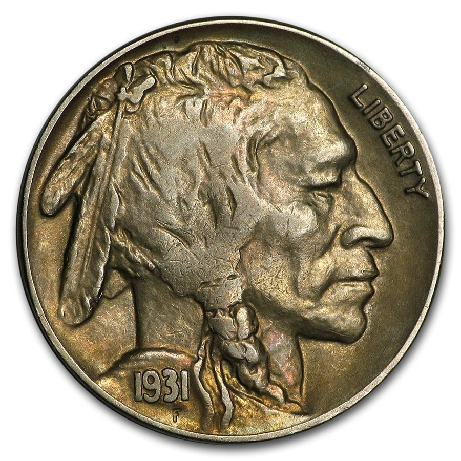 1931-S Buffalo Nickel AU: 1931-S Buffalo Nickel AU SKU no: RBJ179910;Year: 1931;Grade: Almost Unc;Grade Service: None;Denomination: $0.05;Mint Mark: S - San Francisco;Metal Content: 0 troy oz;Purity: N/A;Thickness: 1.95 mm;Dia