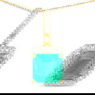 1.99 CT Genuine Ethiopian Emerald and: 1.99 CT Genuine Ethiopian Emerald and White Diamond 14K Yellow Gold Pendant Stone Details: Ethiopian Emerald Item Type: Pendant Subcategory: Emerald Gross Wt: 1.92 Gemstone Wt: 1.86 ctw Diamond Wt