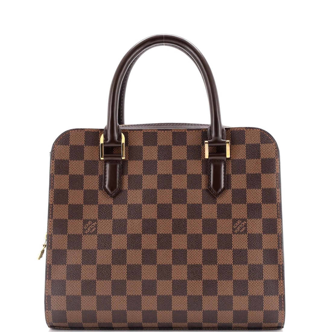 Louis Vuitton Triana Bag Damier: Louis Vuitton Triana Bag Damier Exterior Color: Brown Interior Color: Red Exterior Material: Canvas Coated Interior Material: Microfiber Hardware Color: Gold Estimated Retail: $1,350 Acce