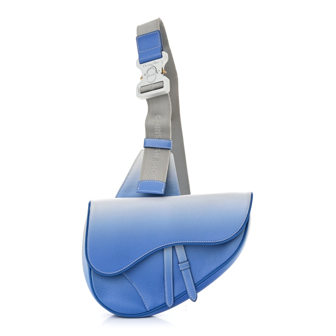 Christian Dior X DANIEL ARSHAM Grained: Christian Dior X DANIEL ARSHAM Grained Calfskin Gradient Saddle Bag Blue Brand: CHRISTIAN DIOR Condition: Excellent Condition Details: Handle: Surface wear, Exterior: Marks, faint scuffs, surface wear