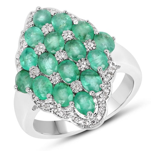 2.68 CT Genuine Zambian Emerald and: 2.68 CT Genuine Zambian Emerald and White Zircon 14K White Gold Ring Stone Details: Zambian Emerald Item Type: Ring Subcategory: Emerald Gross Wt: 6.00 Gemstone Wt: 2.68 ctw Total Stone Wt: 2.68 c