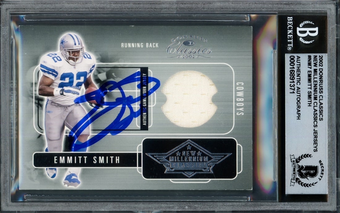 emmitt smith 2002 donruss classics GEM: emmitt smith 2002 donruss classics GEM 10 auto game used jersey patch beckett Emmitt Smith 2002 Donruss Classics Gem 10 Auto Game Used Jersey Patch Beckett SKU no: RBJ8034162409560 Guidelines for Bidd