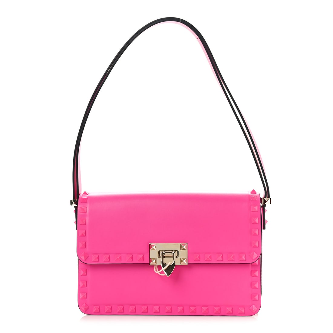 Valentino Garavani Smooth Calfskin Enamel Tonal: Valentino Garavani Smooth Calfskin Enamel Tonal Rockstud23 Shoulder Bag Pink PP Brand: VALENTINO GARAVANI Condition: Giftable Condition Details: , Dust bag, Retail tags attached Length: 9 in Height: 6
