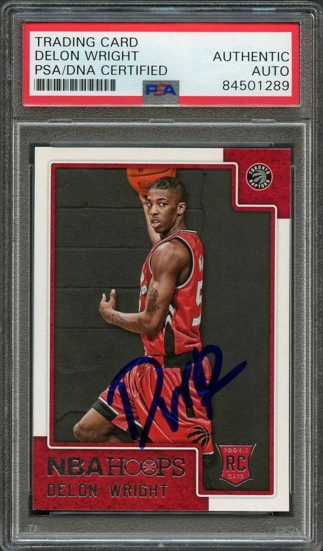 2015-16 NBA Hoops #292 Delon Wright: 2015-16 NBA Hoops #292 Delon Wright Signed Card AUTO PSA Slabbed RC Raptors 2015-16 NBA Hoops #292 Delon Wright Signed Card AUTO PSA Slabbed RC Raptors SKU no: RBJ7256585306200 Guidelines for Bidding