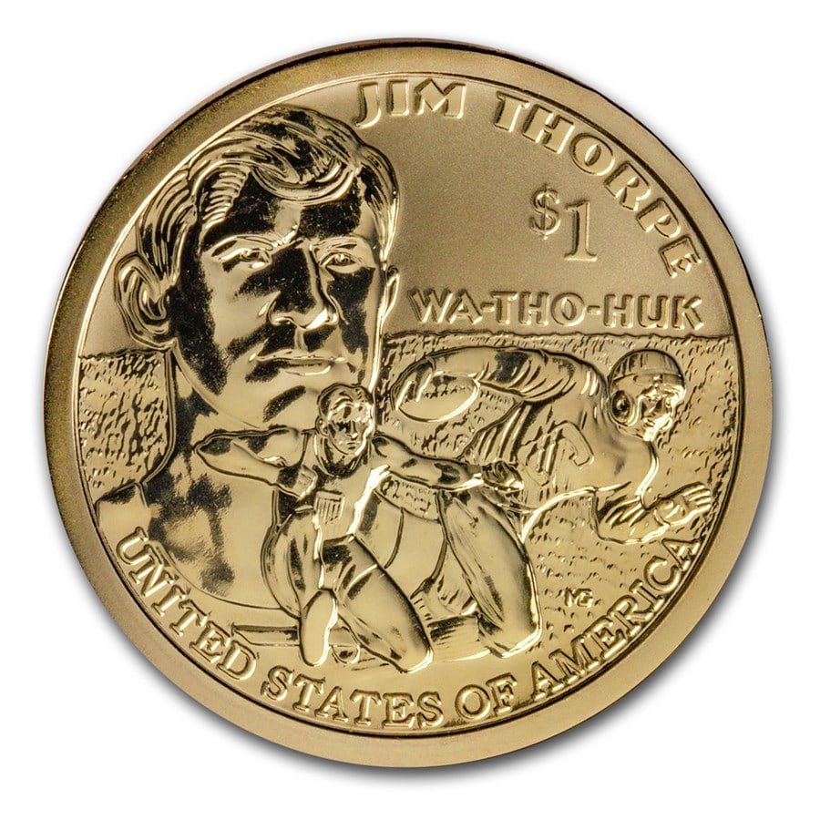 2018-S Native Amer $1 - Jim: 2018-S Native Amer $1 - Jim Thorpe Reverse Proof SKU no: RBJ216265 Year: 2018 Grade: Proof Grade Service: None Denomination: 1 Dollar Mint Mark: S - San Francisco Metal Content: 0 troy oz