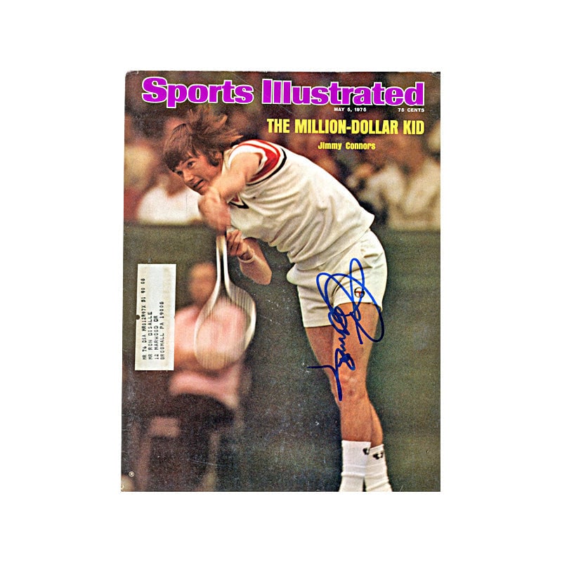 jimmy connors autographed signed may 1975: jimmy connors autographed signed may 1975 sports illustrated cover (JSA COA) Jimmy Connors Autographed Signed May 1975 Sports Illustrated Cover (JSA COA)This is the cover only SKU no: RBJ7967824838744