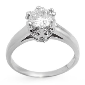1.0 ctw Certified VS/SI Diamond Ring 14k White Gold