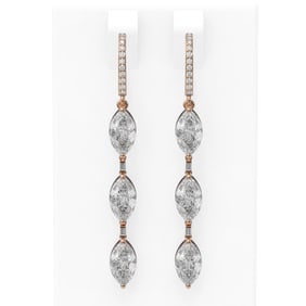 4.99 ctw Marquise Diamond Earrings 18K Rose Gold