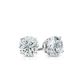 Natural 0.40 CTW Diamond Stud Earrings 14K White Gold