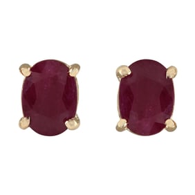 Ruby Earrings 14K Yellow Gold