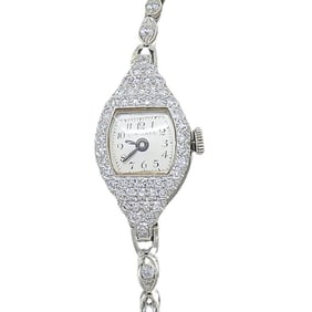 Longines Watch Art Deco Platinum Ladies
