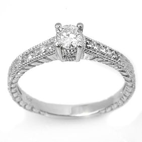 0.70 ctw Certified VS/SI Diamond Solitaire Ring 18k White Gold