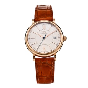 Iwc 18K Rose Gold Alligator Diamond