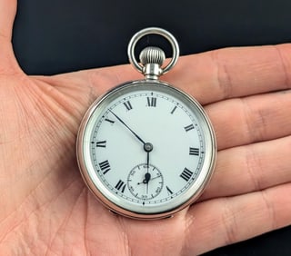 Antique Sterling silver pocket watch, Art