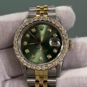 Rolex Datejust 16013 Green Dial Diamond