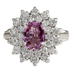 Natural Sapphire Diamond Ring In 14K