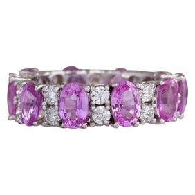Natural Sapphire Diamond Ring In 18K
