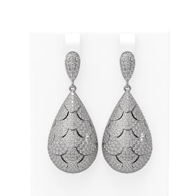 8.28 ctw Diamond Earrings 18K White Gold