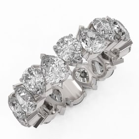 6.3 ctw Pear Cut Diamond Eternity Ring 18K White Gold