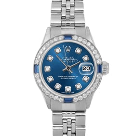 Rolex Ladies SS Datejust Blue Diamond