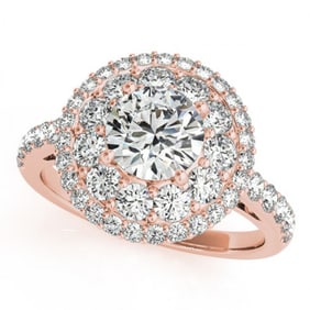 2.09 ctw Certified VS/SI Diamond Halo Ring 18k Rose Gold