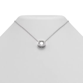 2 ctw Oval Diamond Necklace 18K White Gold