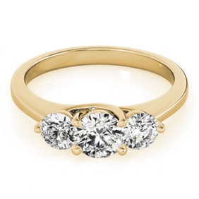 1 ctw Certified VS/SI Diamond 3 Stone Ring 18k Yellow Gold