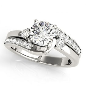 1.5 ctw Certified VS/SI Diamond Bypass Ring 18k White Gold