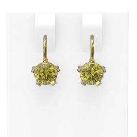 2.32 ctw Fancy Yellow Diamond Earrings 18K Yellow Gold