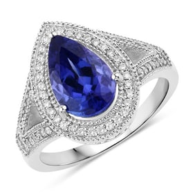 2.60 CT Genuine Tanzanite and White