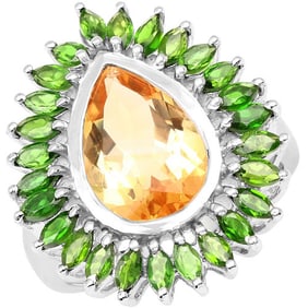 7.02 CT Genuine Citrine and Chrome