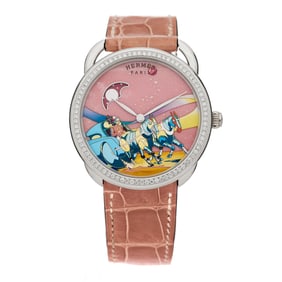 Hermes 18K White Gold Alligator Diamond