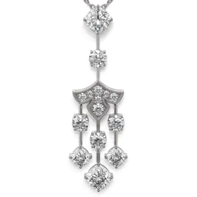2.75 ctw Cushion Cut Diamond Designer Necklace 18K White Gold