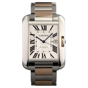 Cartier Tank Anglaise Steel & Rose