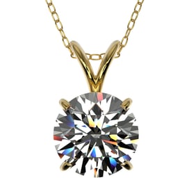 1.50 ctw Certified Quality Diamond Necklace 10k Yellow Gold