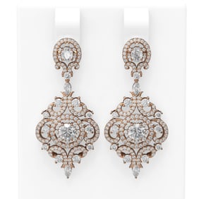 5.85 ctw Diamond Earrings 18K Rose Gold